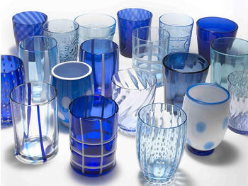 Zafferano Melting Pot 6 Mischgläser Bicolor Blau/Aquamarin