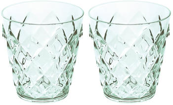 Koziol Crystal Glas 0.25 L, Transparent Jade (2Er-Set)