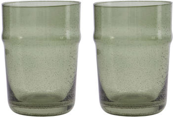 House Doctor Rain Trinkglas, H 10,5 Cm, Grün (2Er-Set)