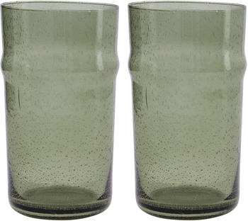 House Doctor Rain Trinkglas, H 14 Cm, Grün (2Er-Set)