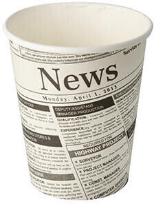 Starpak 1000 Trinkbecher, Pappe "To Go" 0,2 l Ø 8 cm · 9,2 cm "Newsprint" (86809)