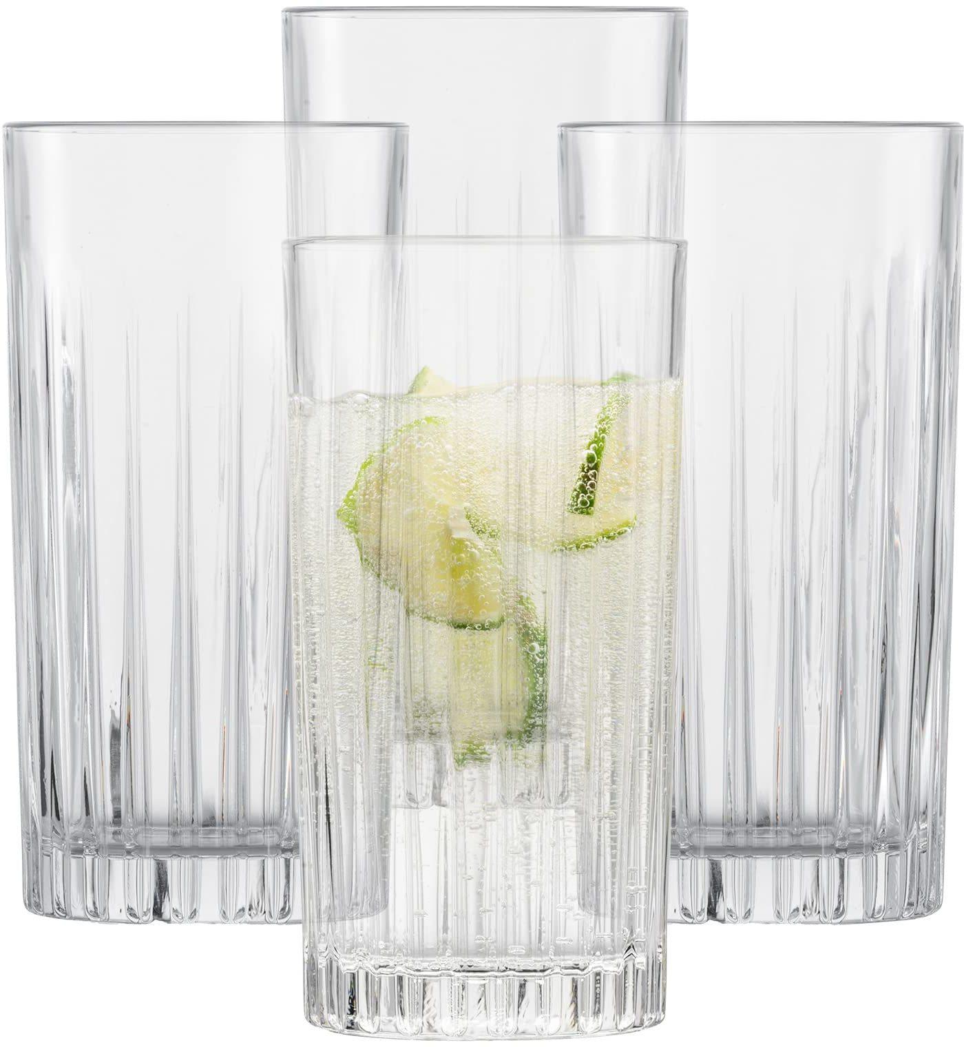 Bicchiere Per Long Drink SCHOTT ZWIESEL Age Set 4 Pezzi, Cristallo Con Bordo Scanalato, Lavabile In Lavastoviglie E Da 410 Ml