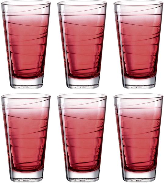 Leonardo VARIO Struttura Trinkglas groß 280 ml roter Verlauf 6er Set