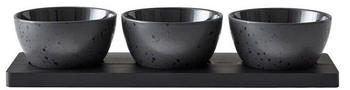 Lyngby Glas Cabaret 4-tlg. schwarz/schwarz