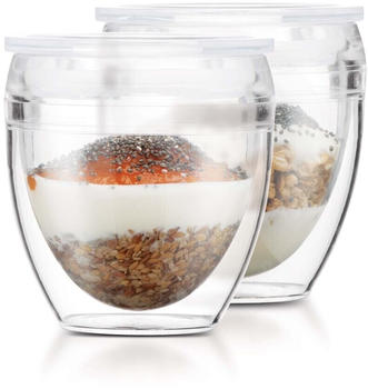Bodum PAVINA TO GO 2 Becher, Kunstoff, doppelwandig, 0.25 l, mit Deckel transparent