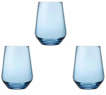Pasabahce AllegraT 41536T 3er Set Blau Trinkgläser Gläser-Set Kaffee Cocktail Glas 42,5cl Glas