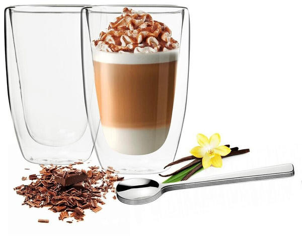 Sendez 6 Doppelwandige Latte Macchiato Gläser 450ml Kaffegläser Teegläser Trinkgläser