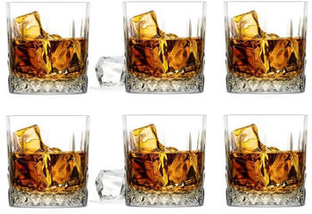 Sendez 6 Whisky Gläser 280ml mit Relief Wassergläser Saftgläser Longdrinkgläser Trinkgläser Cocktailgläser