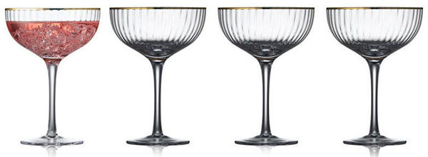 Lyngby Glas Glas 4er-Set Cocktailglas 31,5 cl Palermo Gold