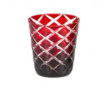 Edzard 4er Set Kristallgläser Dio, rot, handgeschliffenes Glas , Höhe 10 cm, Füllmenge 0,23 Liter