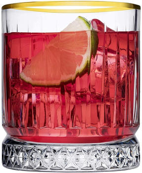 Pasabahce Whiskyglas, 4-teilige Profi-Packung, Modell Elysia CL 21 Groesse cm 8,5h diam.7,3 Wassergläser, gold