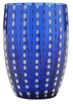 Zafferano Perle Glasbecher - Handgemachtes transparentes Buntglas, cl 32 h 109mm d 71mm - Set 6 Stück - Blau