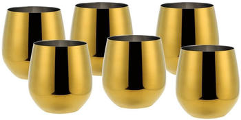 Echtwerk Weingl&auml;ser, 6-tlg Rotweingl&auml;ser, Trinkbecher aus Edelstahl, Unzerbrechliche Trinkgl&auml;ser, Bruchsichere Gl&auml;ser, Gold-Edition, 500 ml