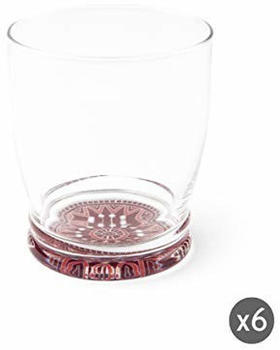 Excelsa Mandala Rot Set 6 Wassergläser, Glas