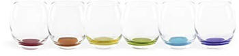 Excelsa Granada Set mit 6 Gläsern, Glas, transparent mit farbigem Boden