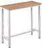 Woltu Bartisch Bistrotisch Stehtisch Esstisch Metallgestell Tischplatte aus MDF 100x40x100cm(BxTxH) Helleiche