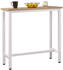 Woltu Bartisch Bistrotisch Stehtisch Esstisch Metallgestell Tischplatte aus MDF 100x40x100cm(BxTxH) Helleiche