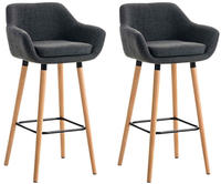 Clp - 2er Set Barhocker Grant Mit Stoffbezug Dunkelgrau