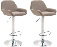 CLP 2er Set Barhocker Braga Mit Stoffbezug I 2 x Barstuhl Mit Lehne Und...