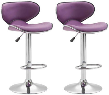 CLP 2er Set Barhocker Las Vegas V2 Kunstleder chrom lila (308390)
