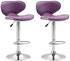 CLP 2er Set Barhocker Las Vegas V2 Kunstleder chrom lila (308390)