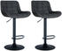 CLP 2er Set Barhocker Tover Kunstleder schwarz (322334)