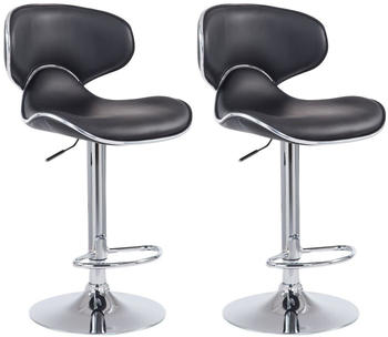 CLP 2er Set Barhocker Las Vegas V2 Kunstleder chrom schwarz (308379)