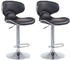 CLP 2er Set Barhocker Las Vegas V2 Kunstleder chrom schwarz (308379)