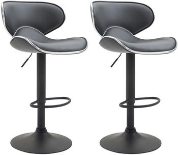 CLP 2er Set Barhocker Las Vegas V2 Kunstleder schwarz grau (316027)