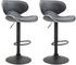 CLP 2er Set Barhocker Las Vegas V2 Kunstleder schwarz grau (316027)
