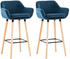 CLP 2er Set Barhocker Grant Stoff blau (307130)