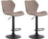 CLP 2er Set Barhocker Cork Stoff schwarz taupe (315116)