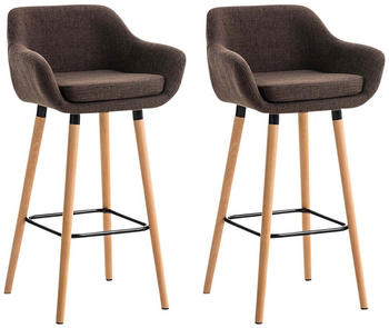 CLP 2er Set Barhocker Grant Stoff braun (307129)