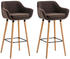 CLP 2er Set Barhocker Grant Stoff braun (307129)