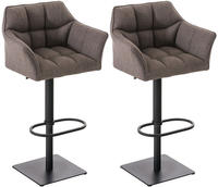 Clp - 2er Set Barhocker Damaso Stoffbezug Schwarz Grau