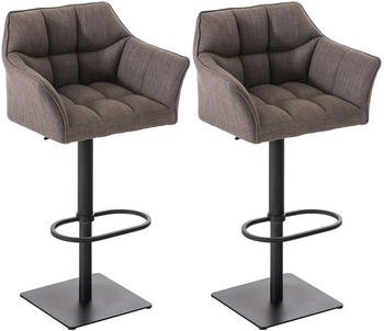 CLP 2er Set Barhocker Damaso Stoff schwarz grau (314973)