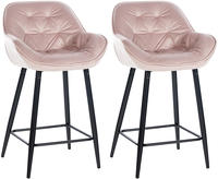Clp - 2er Set Barhocker Gibson Pink Samt