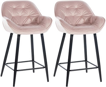CLP 2er Set Barhocker Gibson Samt pink (322238)