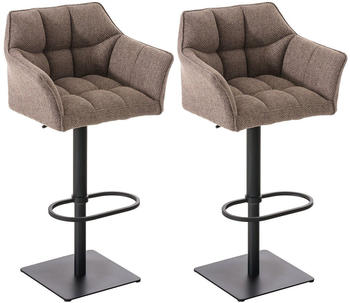 CLP 2er Set Barhocker Damaso Stoff schwarz terrabraun (314967)
