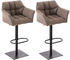 CLP 2er Set Barhocker Damaso Stoff schwarz terrabraun (314967)
