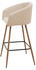 Mendler 2er-Set Barhocker MCW-D72, Barstuhl Tresenhocker Küchenhocker mit Lehne, Metall Holzoptik Stoff/Textil, creme-beige