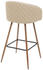 Mendler 2er-Set Barhocker MCW-D72, Barstuhl Tresenhocker Küchenhocker mit Lehne, Metall Holzoptik Stoff/Textil, creme-beige