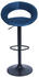 Mendler 2er-Set Barhocker MCW-F46, Barstuhl Tresenhocker Bistrohocker, Gestell schwarz Samt, petrol-blau