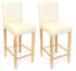 Mendler 2x Barhocker Cesena Kunstleder creme, helle Füße