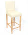 Mendler 2x Barhocker Cesena Kunstleder creme, helle Füße