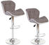 Mendler 2x Barhocker HWC-A92, Barstuhl Tresenhocker, höhenverstellbar Kunstleder taupe-grau