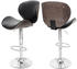 Mendler Barhocker Arklow, Barstuhl, Holz Bugholz Retro-Design grau, Polster schwarz