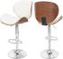 Mendler Barhocker Arklow, Barstuhl, Holz Bugholz Retro-Design Walnuss-Optik, Polster creme