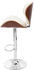 Mendler Barhocker Arklow, Barstuhl, Holz Bugholz Retro-Design Walnuss-Optik, Polster creme