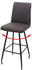 Mendler Barhocker MCW-H72, Barstuhl Tresenhocker, drehbar Auto-Position Fußablage Stahl Stoff/Textil grau-braun